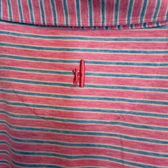 Johnnie-O Men's Carlos Top Shelf Striped Polo Shirt - Pink and Blue sz XL - Picture 6 of 6